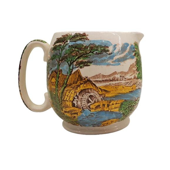 Sadler The Old Mill Made in England Pottery 1940s Milk Pitcher Jug Vintage - Picture 4 of 15